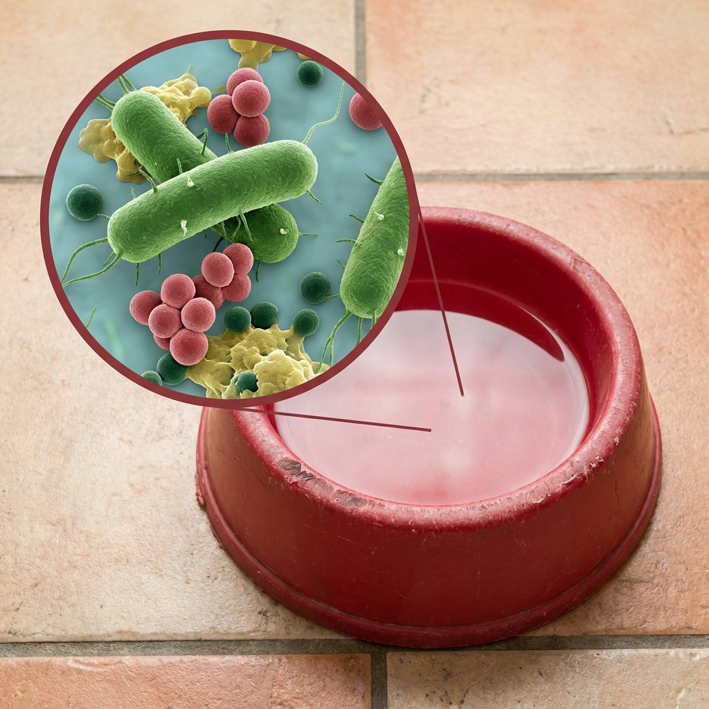 Cuenco de plástico con biofilm y bacterias